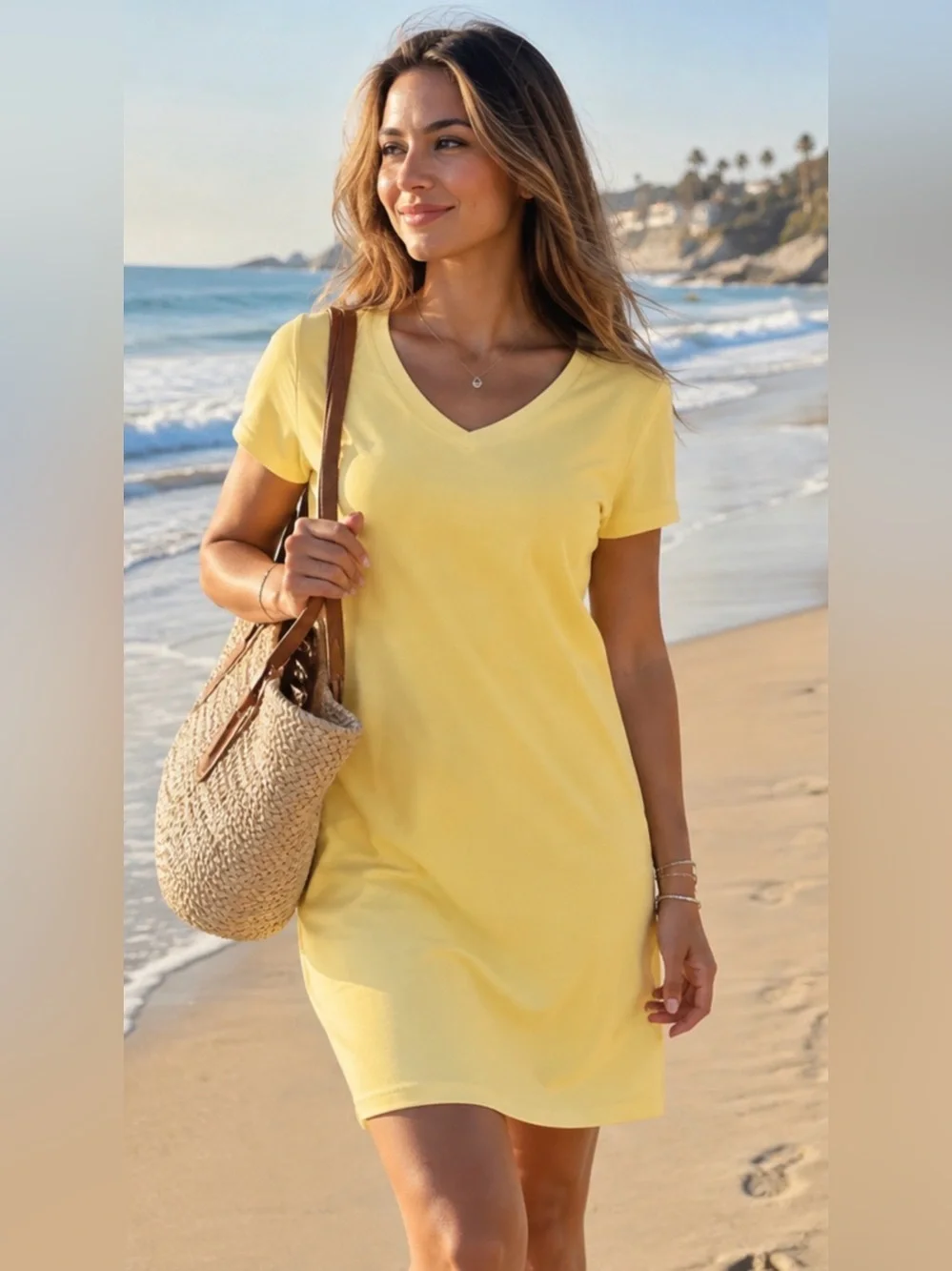 Rumpus Women’s Yellow V neck Dress, mid length, nwt